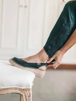 Femme Toni Pons BERNIA-P - Espadrille à talon compensé et cuir pour femme