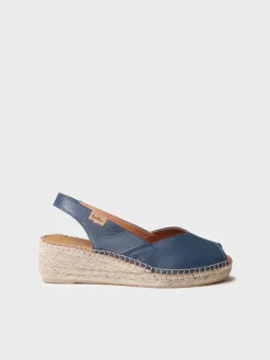 Femme Toni Pons BERNIA-P - Espadrille à talon compensé et cuir pour femme