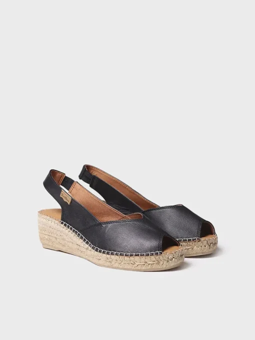 Femme Toni Pons BERNIA-P - Espadrille à talon compensé et cuir pour femme