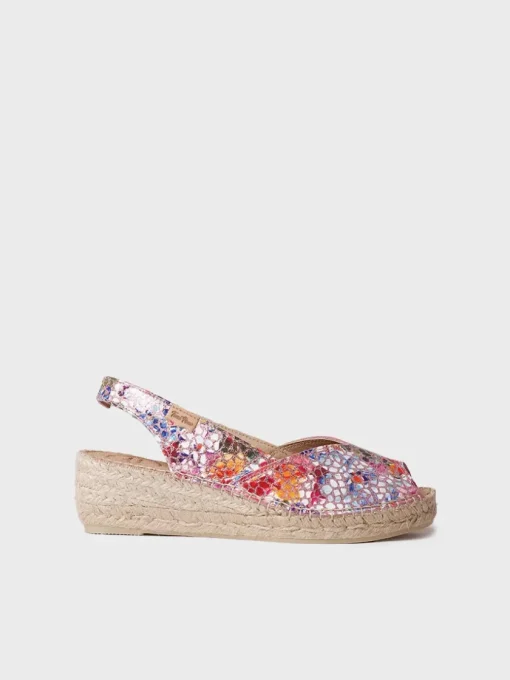 Femme Toni Pons BERNIA-PM - Espadrille à talon compensé et cuir pour femme