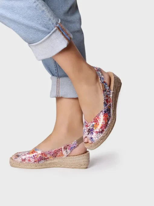 Femme Toni Pons BERNIA-PM - Espadrille à talon compensé et cuir pour femme