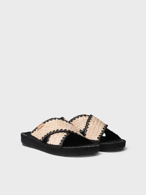 Femme Toni Pons BERTA-IP - Espadrilles plates pour femme et tissu tressé avec lanières croisées