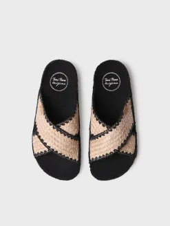 Femme Toni Pons BERTA-IP - Espadrilles plates pour femme et tissu tressé avec lanières croisées