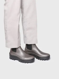 Femme Toni Pons CALGARY - Botte de pluie brillante argentée pour femme