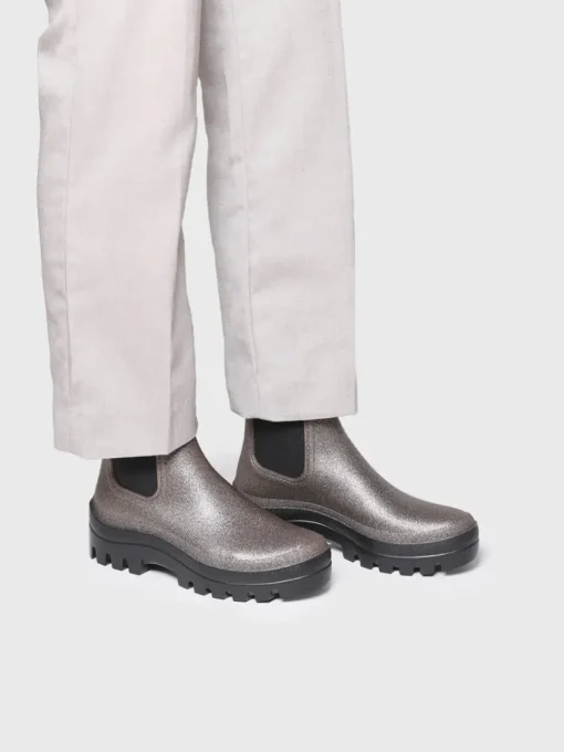 Femme Toni Pons CALGARY - Botte de pluie brillante argentée pour femme