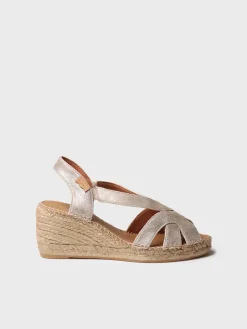 Femme Toni Pons LUCIA-AS - Espadrilles compensées pour femme et cuir métallisé avec élastiques