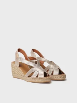 Femme Toni Pons LUCIA-AS - Espadrilles compensées pour femme et cuir métallisé avec élastiques
