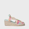 Femme Toni Pons MONTJOI - Espadrille à talon compensé pour femme avec broderie multicolore