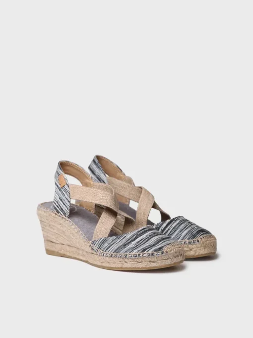Femme Toni Pons SABA-RG - Espadrilles compensées pour femme avec bretelles élastiques croisées