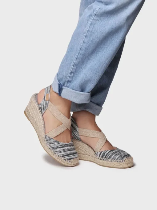 Femme Toni Pons SABA-RG - Espadrilles compensées pour femme avec bretelles élastiques croisées