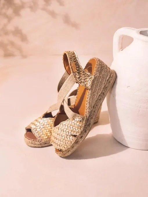 Femme Toni Pons SALINA - Espadrilles compensées à bout ouvert et cuir tressé pour femme