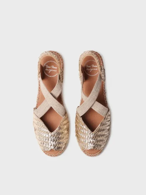 Femme Toni Pons SALINA - Espadrilles compensées à bout ouvert et cuir tressé pour femme