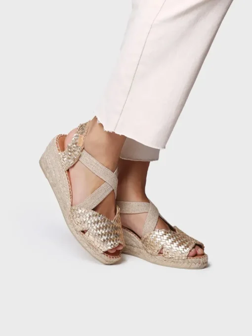 Femme Toni Pons SALINA - Espadrilles compensées à bout ouvert et cuir tressé pour femme