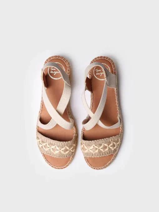 Femme Toni Pons SUSA-BN - Sandale à talon compensé et jute pour femme